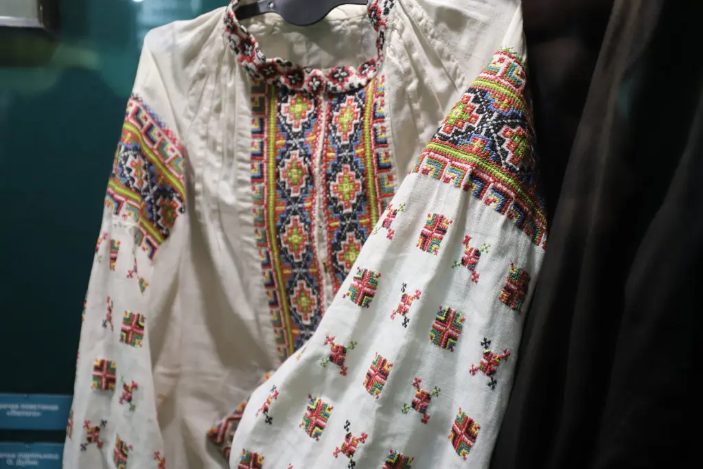 In Ukrainian vyshyvanka shirts
