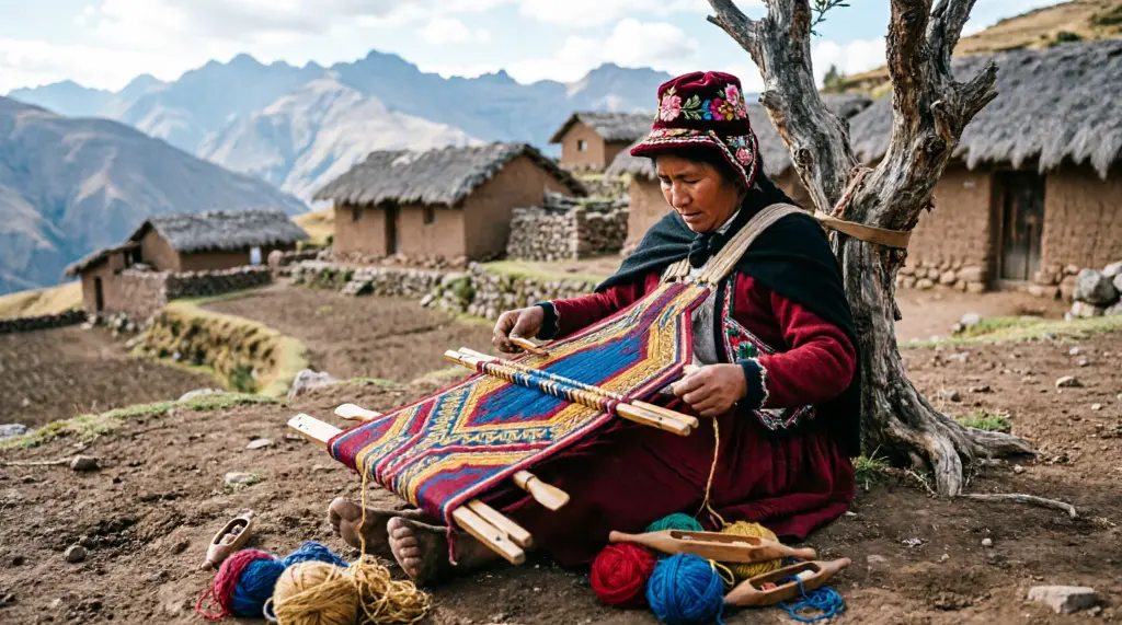 Peruvian Backstrap Loom Weaving