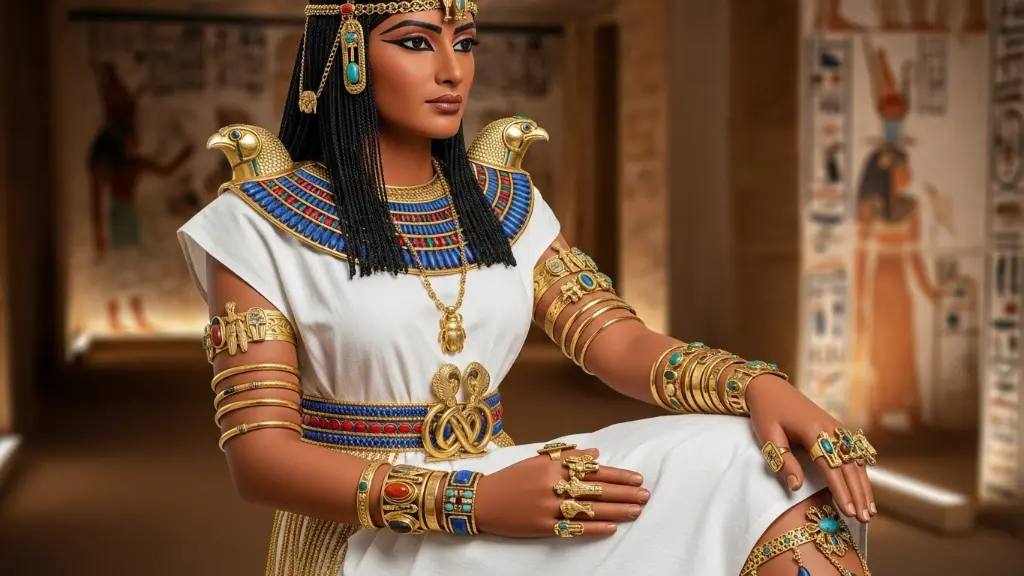 The true splendor of Egyptian dress lay in its accessories